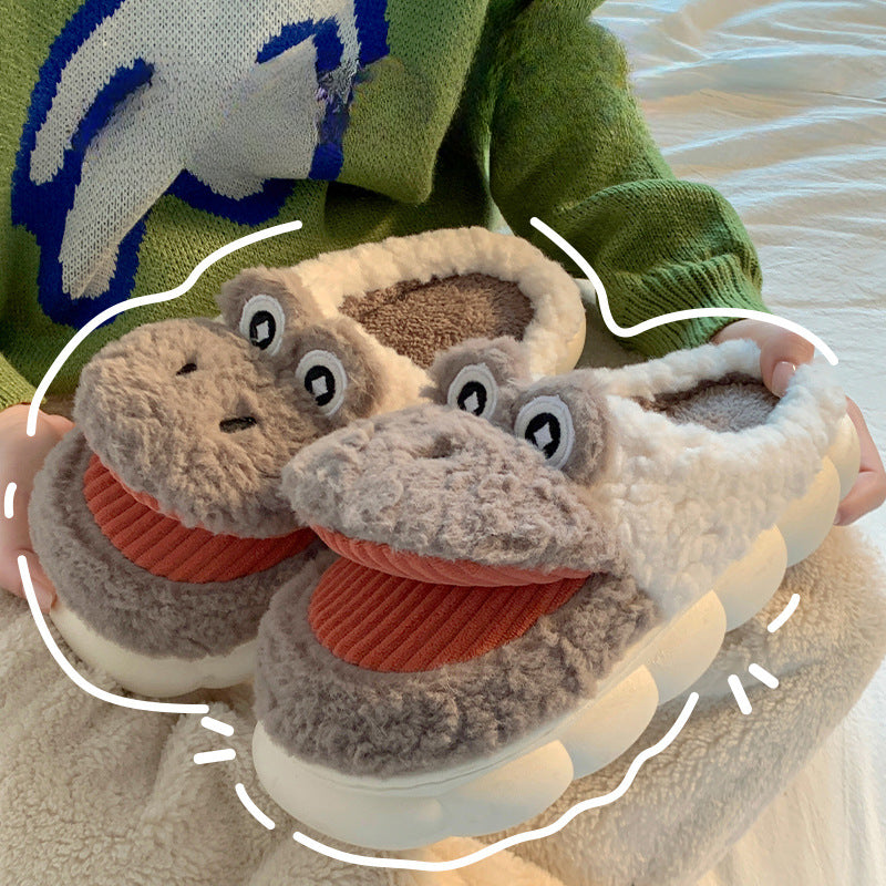 Wholesale Cartoon Cotton Autumn Winter Men's Non-slip Thick Bottom Indoor Cotton Shoes Slippers